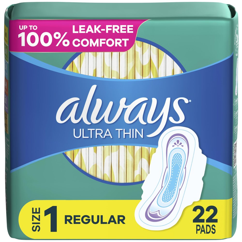 Always Ultra Thin Daytime Pads with Wings - Size 1, Unscented, 22 ct
