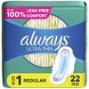 Always Ultra Thin Daytime Pads with Wings - Size 1, Unscented, 22 ct view 1