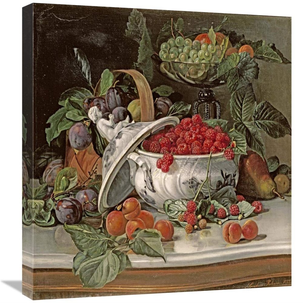 22 in. Plums, Grapes & Raspberries Art Print - Sophus Pedersen