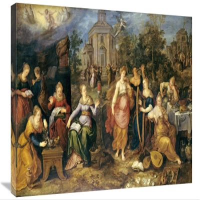 30 in. The Parable of The Wise & Foolish Virgins Art Print - Frans Francken