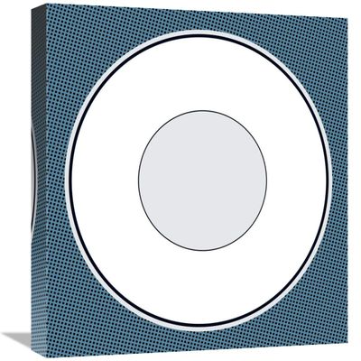 18 x 18 in. Mealtime - White on Blue with Dots - Plate Art Print - BG.Studio