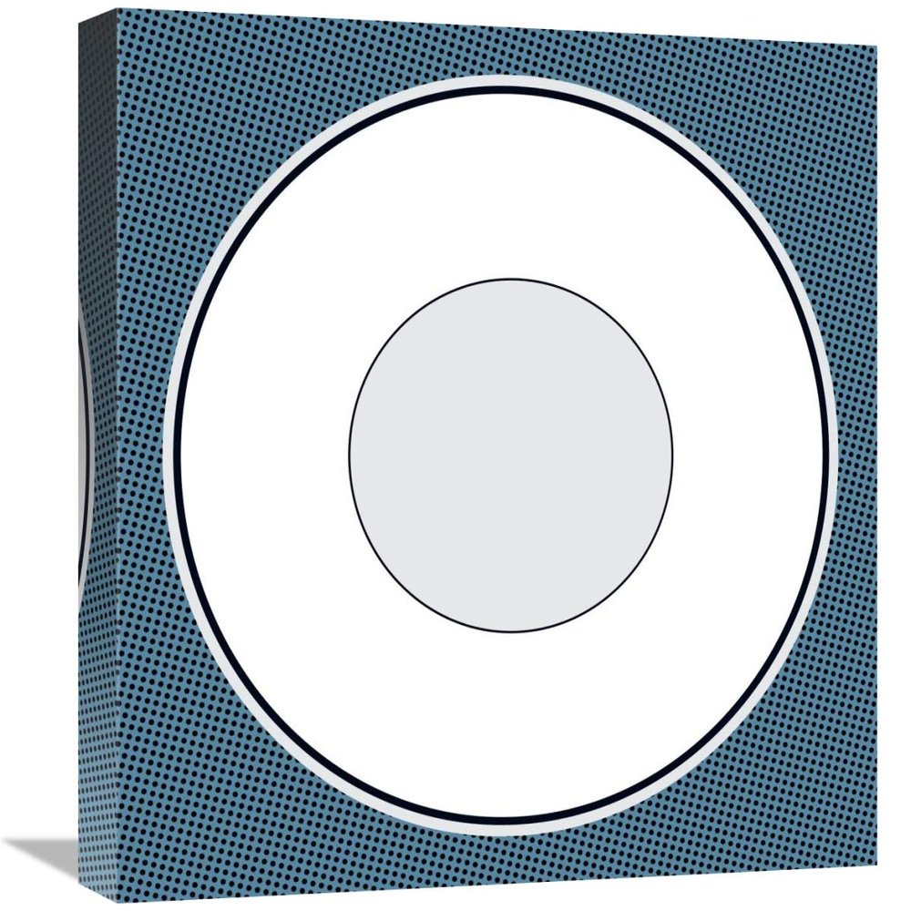 18 x 18 in. Mealtime - White on Blue with Dots - Plate Art Print - BG.Studio