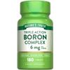 Nature's Truth Triple Action Boron Complex Supplement | 6mg | 180 Count | Vegan, Non-GMO & Gluten Free Mineral Support view 1