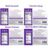 KJ Poultry Kosher for Passover Gluten Free Meals, Matzo Ball Chicken Soup + Beef Goulash + Roast Chicken + Stuffed Cabbage (4 Pack Variety) Prepared Entree Fully Cooked, Shelf Stable Microwave Dinner view 2