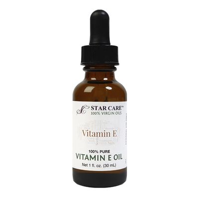 STAR CARE 100% Pure Vitamin E Oil for Skin, Face, and Hair 1,000 IU Clear Vitamin E (dL-Alpha Tocopheryl Acetate) - Deep Hydration for Dry Skin, Scars, and Stretch Marks - 1 oz (30ml)