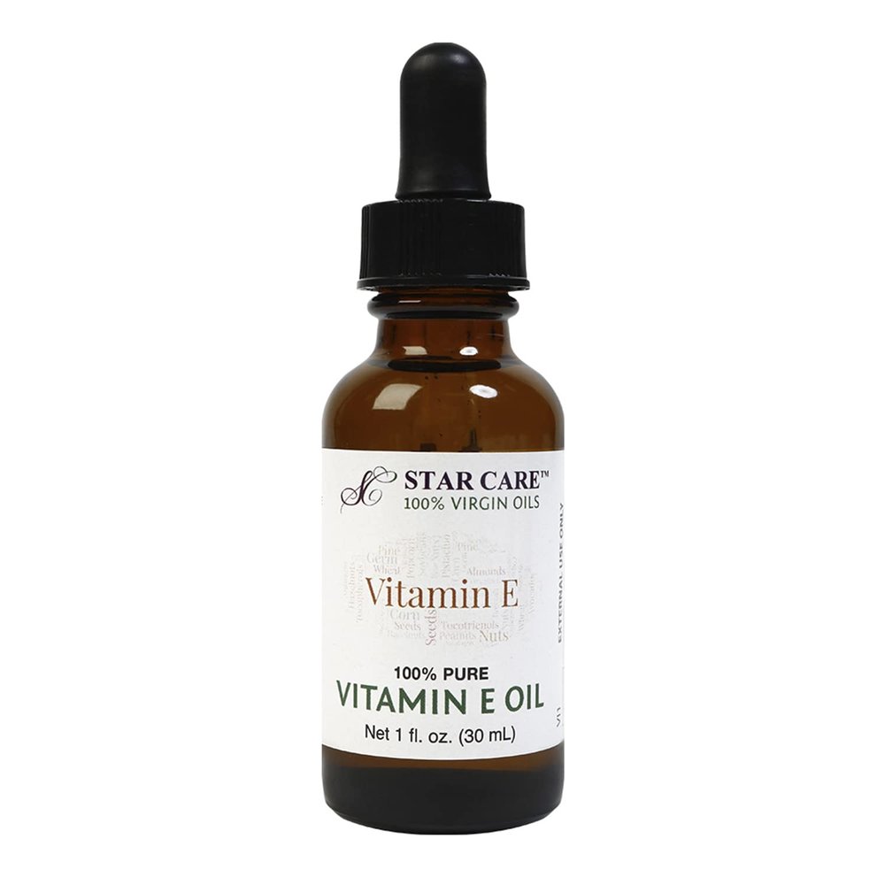 STAR CARE 100% Pure Vitamin E Oil for Skin, Face, and Hair 1,000 IU Clear Vitamin E (dL-Alpha Tocopheryl Acetate) - Deep Hydration for Dry Skin, Scars, and Stretch Marks - 1 oz (30ml)