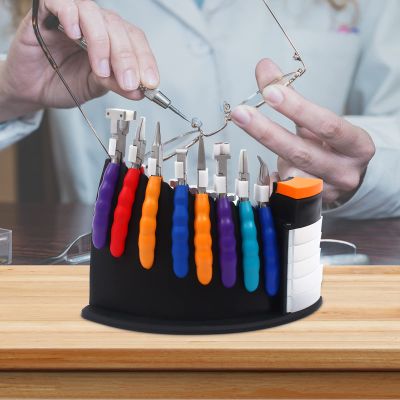 Eyeglass Repair Kit, Professional Eye Glasses Repair Tool Eyeglasses Set 8 Pliers + 6 Screwdrivers + 1 Tool Stand