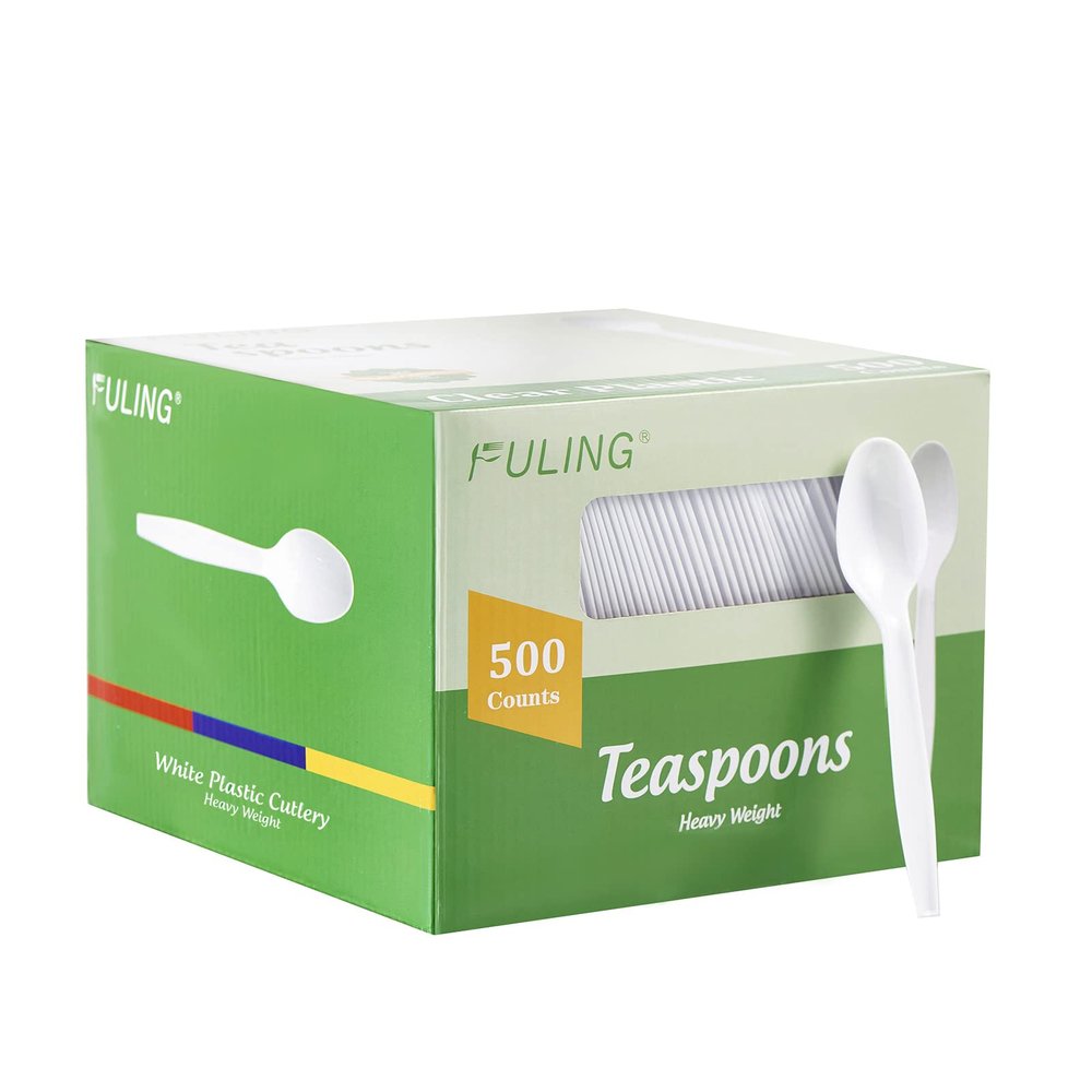 500 Count Heavy Duty White Plastic Tea Spoons Disposable Cutlery Party Utensils Heavyweight
