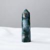 Acxico 1Pcs Moss Agate Geode Obelisk Polished Point Crystal Tower Natural Gemstone Healing view 4