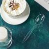 300 Crystal Clear Plastic Spoons Heavy Duty Silverware Set Disposable Serving Utensils Fancy Cutlery Elegant Flatware Heavyweight Plasticware Bulk Premium Sturdy Tableware Party Restaurant Supplies view 4