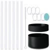 6 pcs Replacement Straws & Silicone Gasket Rings & 1 Protective Flex Bottle Boot compatible with Hydro Flask Wide Mouth Water Bottle 12oz to 24oz view 1