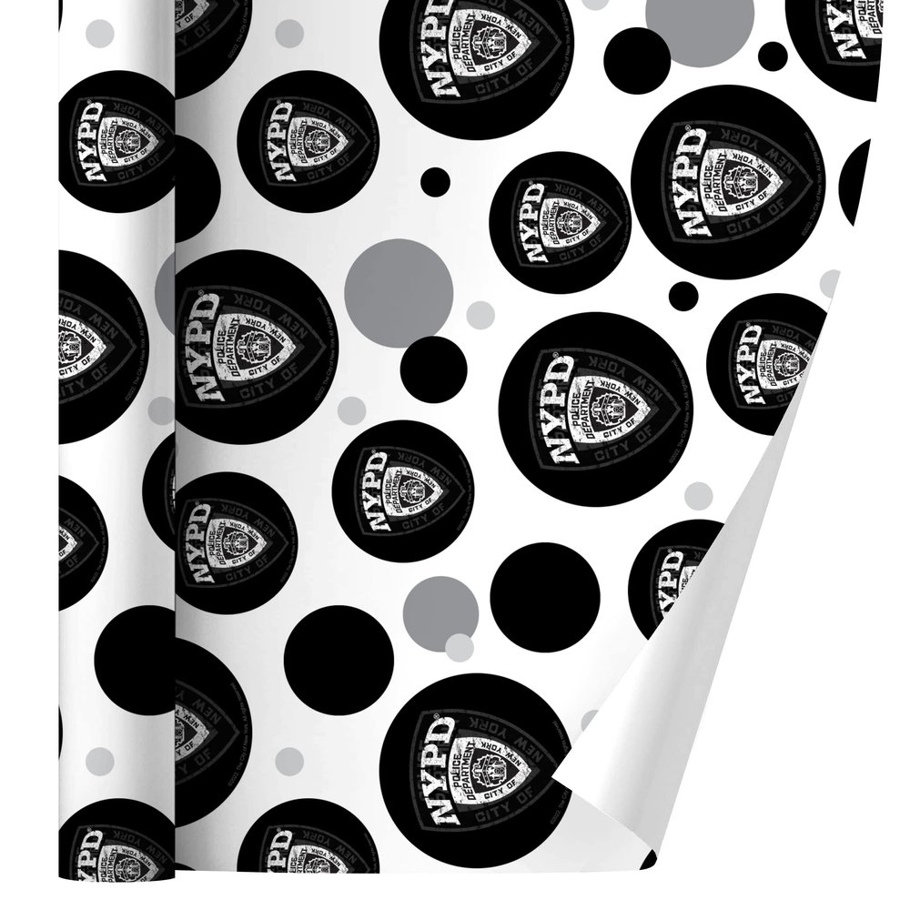 GRAPHICS & MORE NYPD B&W Shield Premium Gift Wrap Wrapping Paper Roll 12ft
