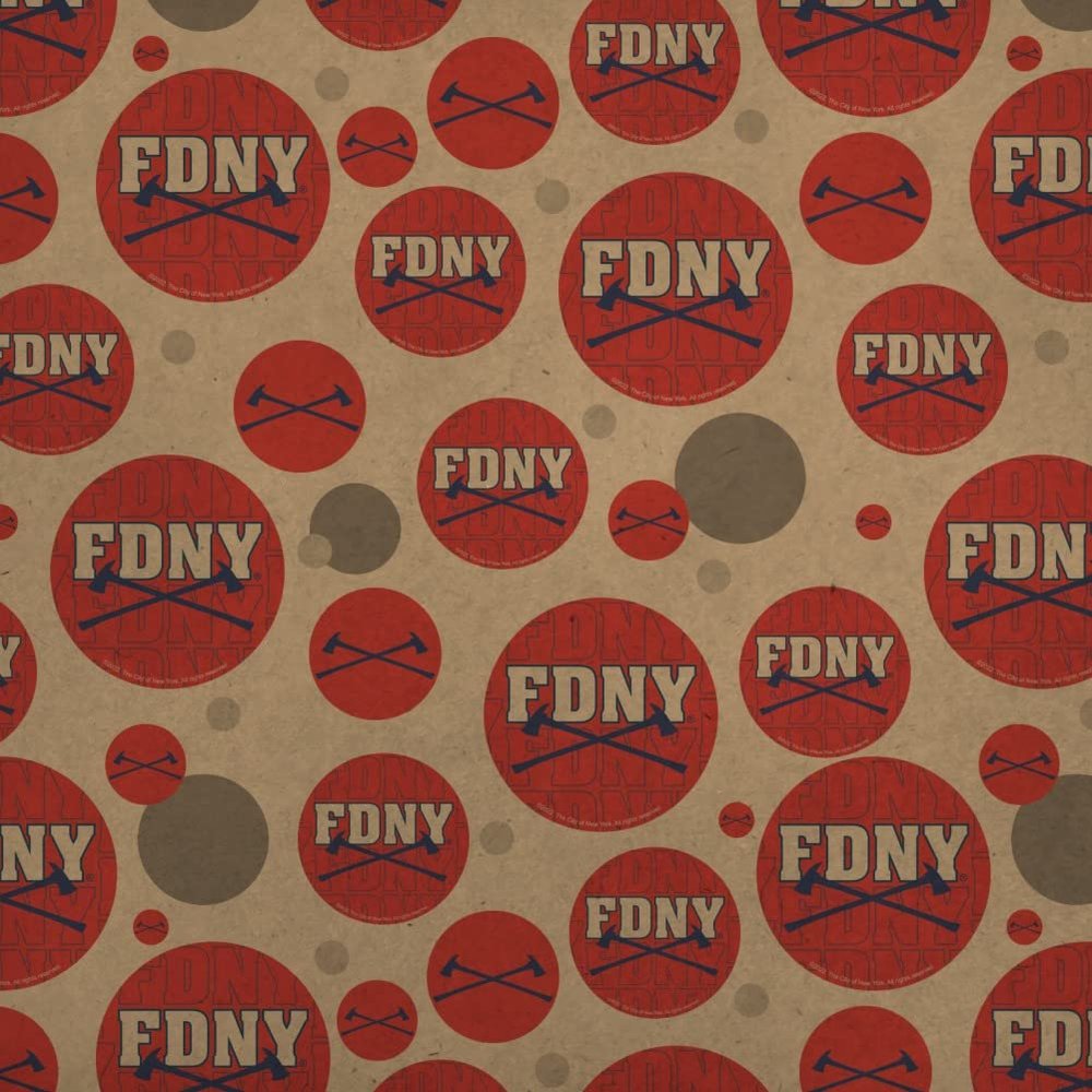 GRAPHICS & MORE FDNY Axe Pattern Premium Kraft Gift Wrap Wrapping Paper Roll