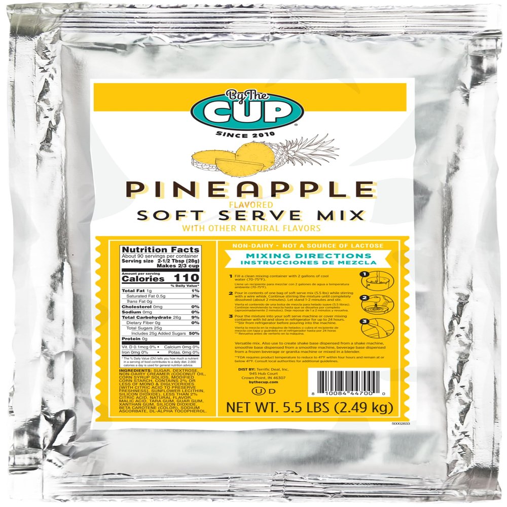 By The Cup Non-Dairy Pineapple Soft Serve Mix, Gluten Free, 5.5 lb (Pack of 4)