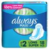 Always Fem Hygiene, Pads Soft Long Super Size 2 Flexi-Wings, 18 Count view 1