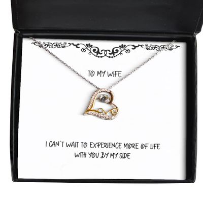 Mugart Funny Wife, I Can't Wait to Experience More of Life with You by My Side, Reusable Love Dancing Necklace for Wife from Husband