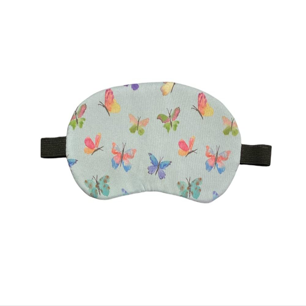 Butterfly Theme Sleeping Mask w/Elastic Back for Sleep or Travel (Blue)