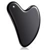 Nuanchu Stainless Steel Gua Sha Facial Tools Metal Guasha Tool for Face Body Jawline Shaper, Double Chin Reducer, Puffiness Reducing, Lymphatic Drainage Massager Skin Care Gift with Pouch(Black) view 1