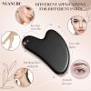 Nuanchu Stainless Steel Gua Sha Facial Tools Metal Guasha Tool for Face Body Jawline Shaper, Double Chin Reducer, Puffiness Reducing, Lymphatic Drainage Massager Skin Care Gift with Pouch(Black) view 4