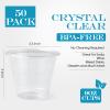 Turbo Bee 50 Pack 9 oz Clear Plastic Cups, Drinking Cups Disposable, Punch Plastic Party Cup for Wine, Juice, Iced Coffee and Cold Beverage view 4