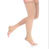 DYNAVEN by Sigvaris Women's Compression Thigh-Highs 20-30mmHg - Open Toe & Grip-Top Design for Enhanced Support - Extra Large Long - Light Beige view 1