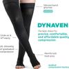 SIGVARIS Womens DYNAVEN Open Toe Thigh-Highs w/Grip-Top 30-40mmHg - Extra Large Short - Black view 2