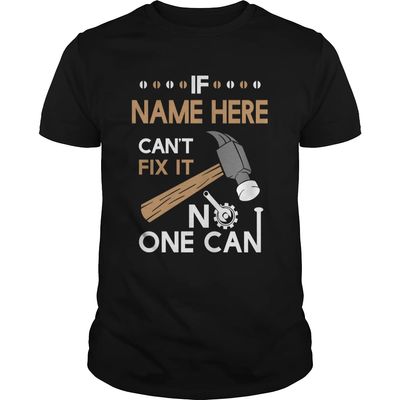 PRINT9GIFT Customized If Papa Cant Fix It No One Can Personalized Shirt Gift for Fathers Day Birthday Christmas 5XL Black