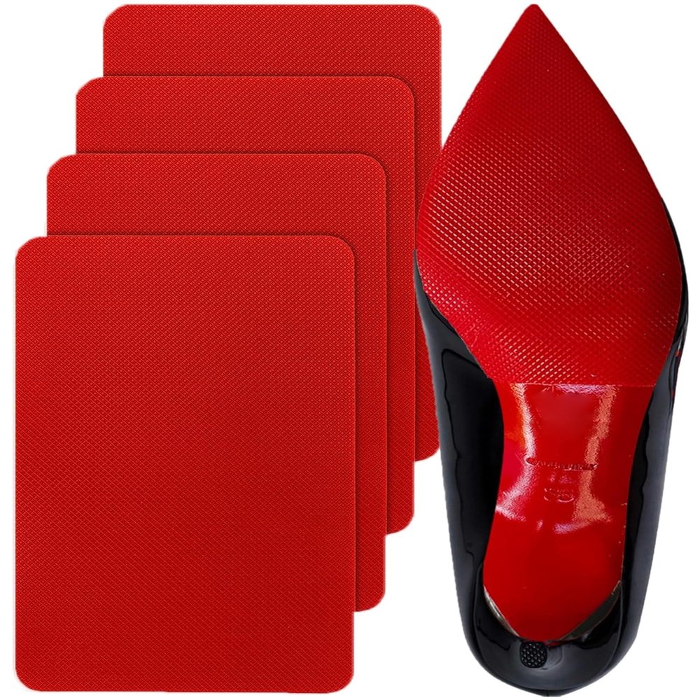 CZBYXA12 Red Bottom Shoe Sole Protector,Sole Guard - Non-Slip Shoe Pads | Compatible with Christian Louboutin Heels | Smooth Surface Traction | Scratch Prevention(6"x4" 2Pairs)
