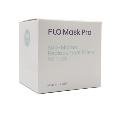 Flo Mask Pro [Everyday Filter] - 50-Pack Replacement Filters for Adult Mask, Made in USA