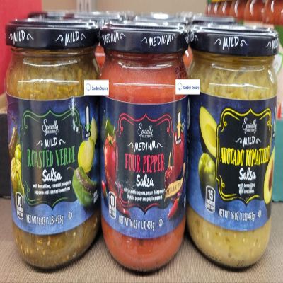 Specially Selected Premium Mild Roasted Verde, Medium Four Pepper, Mild Avocado Tomatillo Salsa, 16oz 453g (Three Bottles)