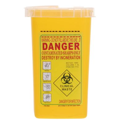 EXCEART Sharps Disposal Container Needle Storage Box 6.10X3.54X3.54 Inches Portable Sharps Box for Safe Needle Syringe and Razor Blade Disposal at Home Clinic and Travel