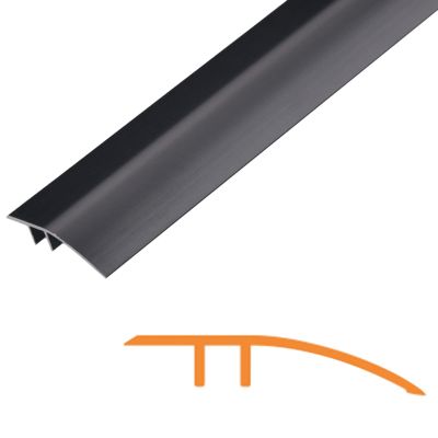 HWLL Metal Transition Strip Reducer Carpet to Laminate, 35 Inch Doorways Threshold Ramp for Carpet Cover/Floor Trim/Door Decor Bar, Easy Cut & Install (Color : Black)