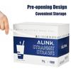 ALINK 1000 Count Black Plastic Disposable Drinking Straws, Individually Wrapped Straight Party Straws - 7.75" x 0.23" view 3
