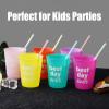 ALINK 1000 Counts Striped Plastic Disposable Drinking Straws, Individually Wrapped Straight Party Straws - 7.75" x 0.23" view 4