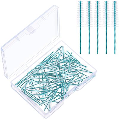 Cowwell Interdental Brush Dental Picks Tooth Floss Interdental Brush Between Teeth Refills White Refills for Tooth Cleaning(60 Pieces,Small)
