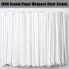 ALINK 1000 Counts Clear Flexible Drinking Straws, Individually Wrapped Plastic Disposable Bendy Straws - 7.75" x 0.23" view 3