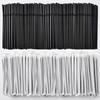 ALINK 1000 Cout Black Flexible Plastic Disposable Drinking Straws, Individually Wrapped Bendy Straws - 7.75" x 0.23" view 1