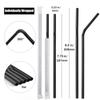 ALINK 1000 Cout Black Flexible Plastic Disposable Drinking Straws, Individually Wrapped Bendy Straws - 7.75" x 0.23" view 2