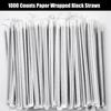 ALINK 1000 Cout Black Flexible Plastic Disposable Drinking Straws, Individually Wrapped Bendy Straws - 7.75" x 0.23" view 3