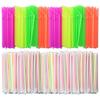 ALINK 1000 Count Neon Flexible Plastic Drinking Straws, Individually Wrapped, Disposable Bendy Straws - 7.75 in x 0.23 in view 1