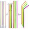 ALINK 1000 Count Neon Flexible Plastic Drinking Straws, Individually Wrapped, Disposable Bendy Straws - 7.75 in x 0.23 in view 2