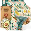 Akeeko Reusable Beeswax Food Wraps - Assorted 9 Packs, Eco-Friendly Reusable Wrap, Biodegradable, Zero Waste, Organic Cloth, Sustainable, Plastic-Free Food Storage, 1Large, 3Medium, 5Small Sizes view 1