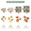 Akeeko Reusable Beeswax Food Wraps - Assorted 9 Packs, Reusable, Plastic-Free Food Storage, 5 Small, 2 Medium, 1 Large Wraps, 1 Extra Large with Tropical Leave Pattern view 2