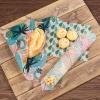 Akeeko Reusable Beeswax Food Wraps - Assorted 9 Packs, Reusable, Plastic-Free Food Storage, 5 Small, 2 Medium, 1 Large Wraps, 1 Extra Large with Tropical Leave Pattern view 4