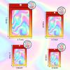 120 PCS Smell Proof Mylar Bags Resealable Odor Proof Bags Holographic Packaging Pouch Bag with Clear Window for Food Storage Jewelry Candy Electronics Storage, 4 Sizes view 2