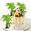 11 PCS Monkey Cake Topper with Coconut Trees Banana Cake Decoration for Jungle Safari Animal Themed Birthday Baby Shower Party Supplies view 1