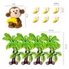 11 PCS Monkey Cake Topper with Coconut Trees Banana Cake Decoration for Jungle Safari Animal Themed Birthday Baby Shower Party Supplies view 2