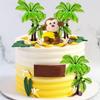 11 PCS Monkey Cake Topper with Coconut Trees Banana Cake Decoration for Jungle Safari Animal Themed Birthday Baby Shower Party Supplies view 4