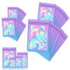 120 PCS Smell Proof Mylar Bags Resealable Odor Proof Bags Holographic Packaging Pouch Bag with Clear Window for Food Storage Jewelry Candy Electronics Storage, 4 Sizes view 1