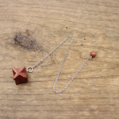 Natural Stone Merkabah Pendulums for Dowsing Divination Wicca Chakra Crystal Lapis Rose Quartzs Opal Chains,Ruby